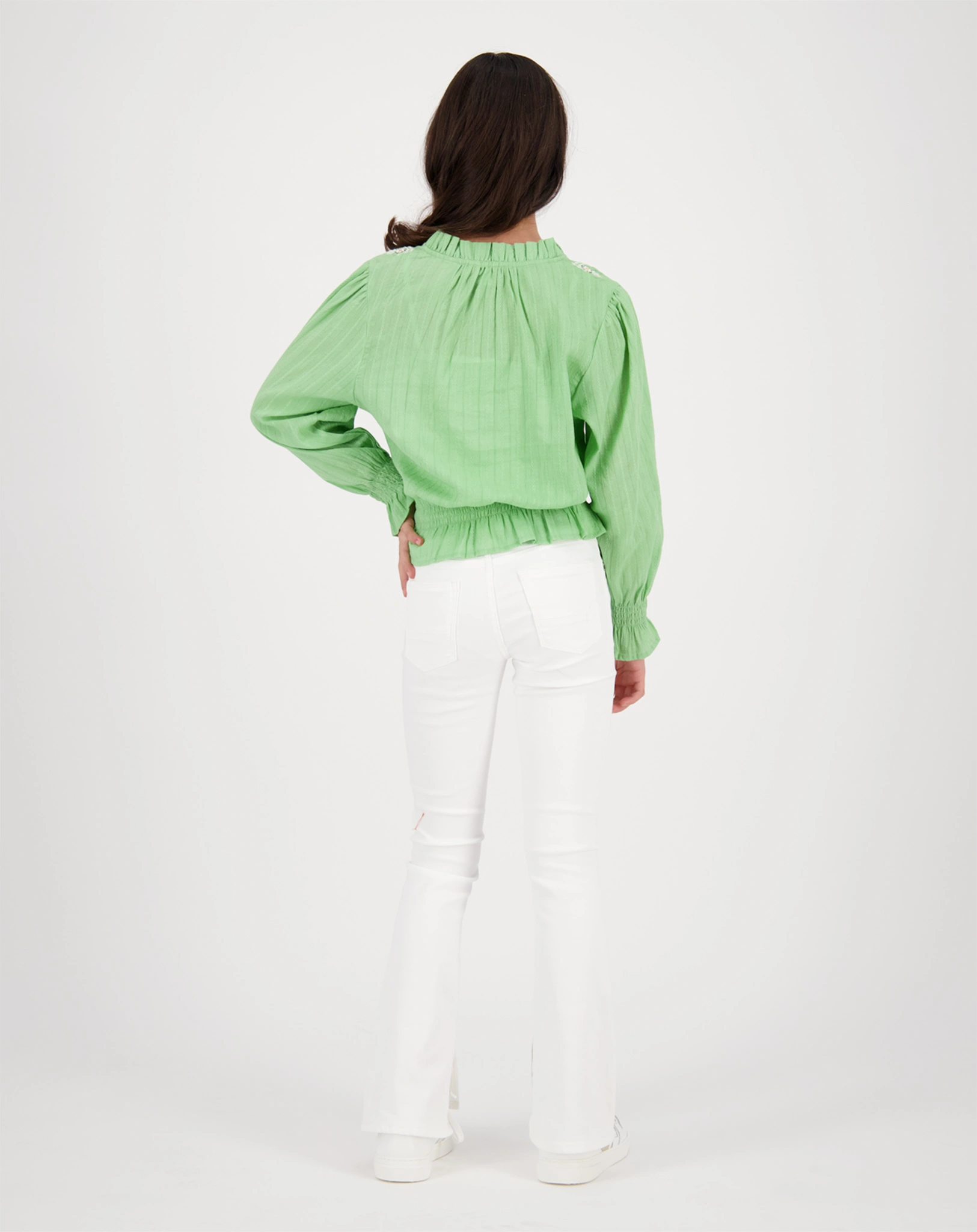 Langarm-Bluse LANA in pea green