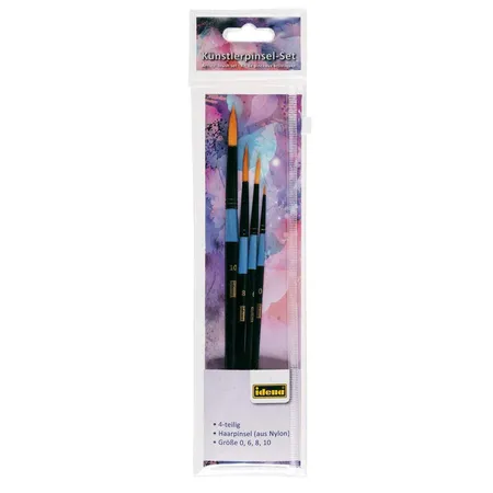 Idena Künstlerpinsel-Set, Haarpinsel, Größe 0, 6, 8 und 10