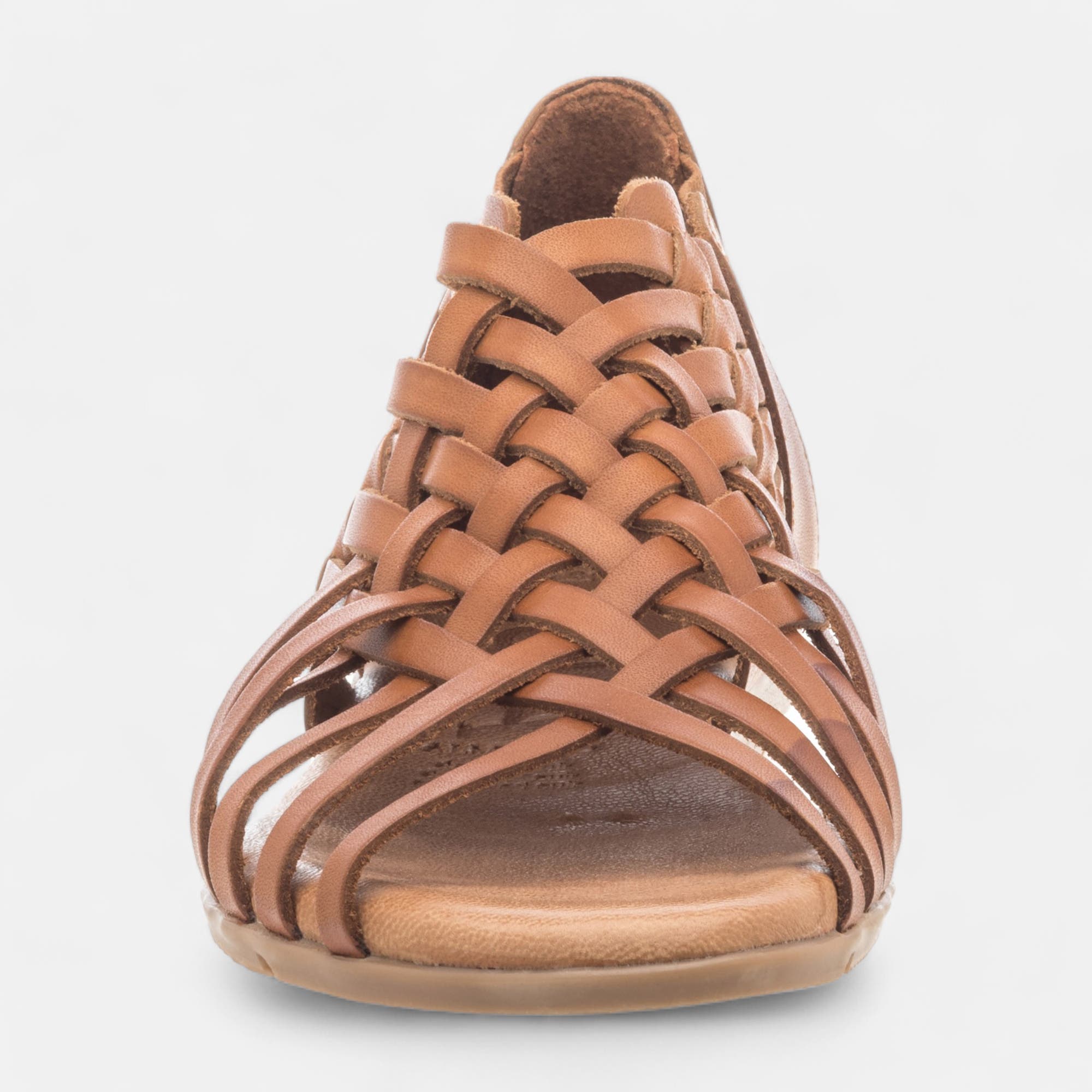 Sandales Femme en cuir cognac