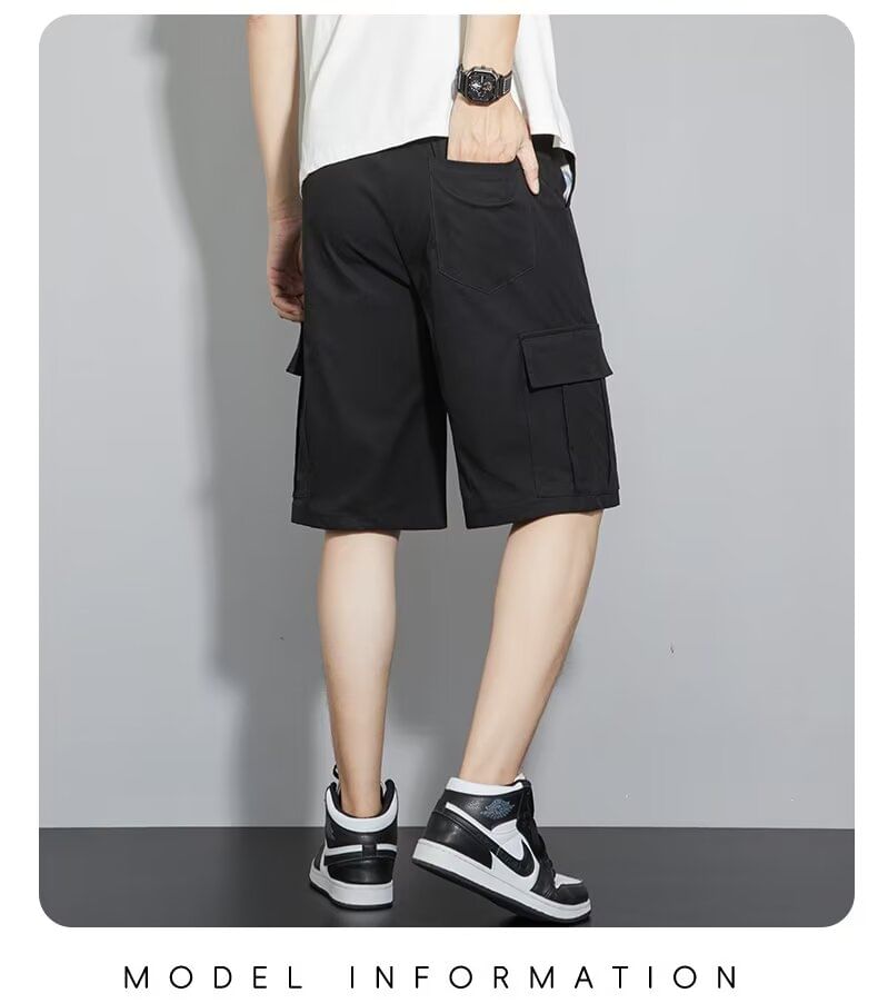 Antaeus - Mid Rise Plain Cargo Shorts
