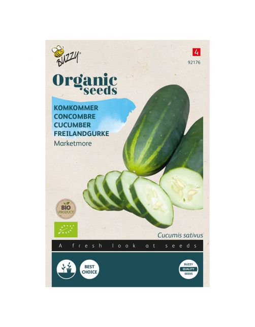 Buzzy Organic Komkommer Marketmore  - Bio - Groentezaden - 1 g