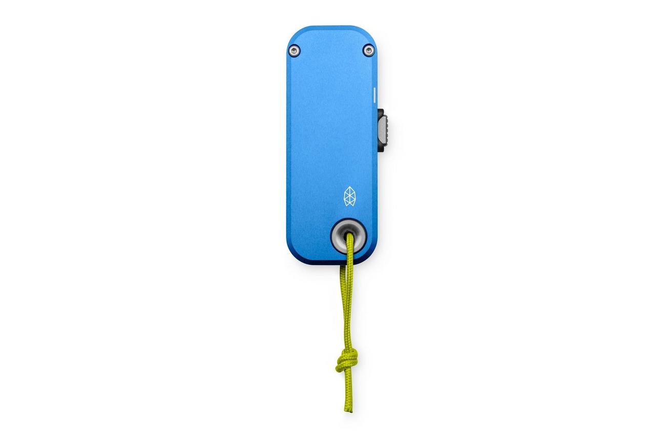 The James Brand The Palmer, Cerulean Aluminum, Yellow Lanyard KN121181-00 utility mes