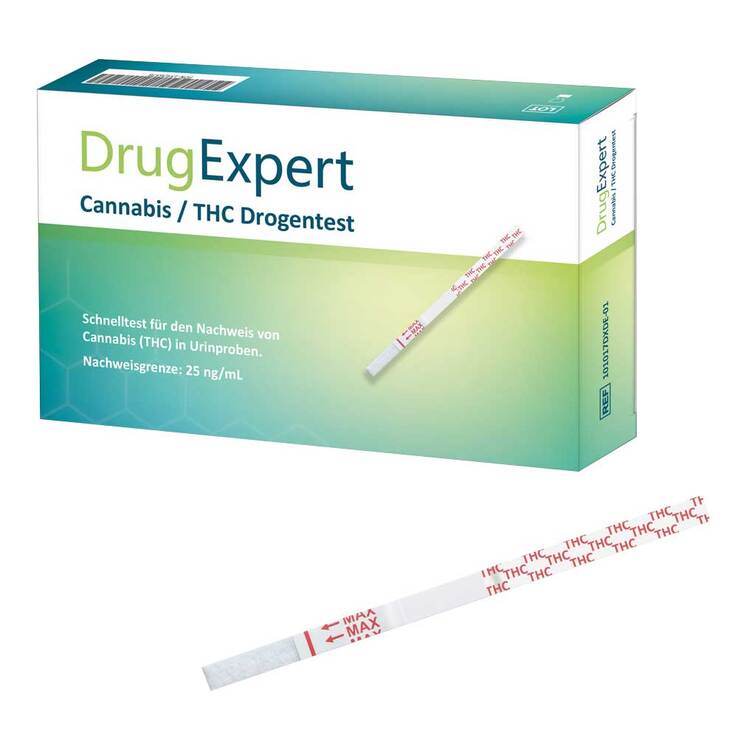 DrugExpert Cannabis / THC Drogentest 25 ng/ml Teststreifen, 1 St