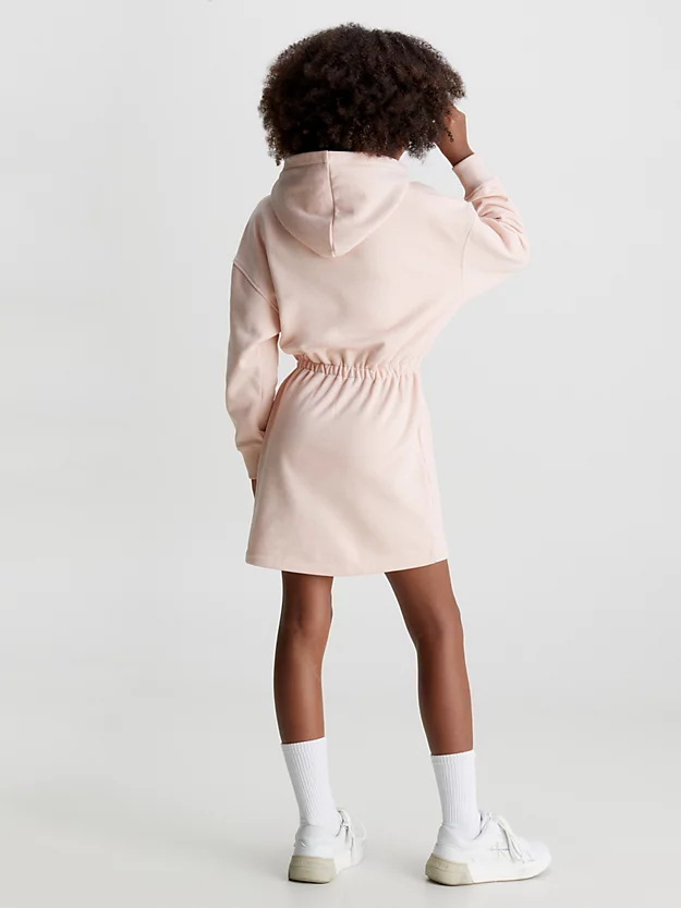 Vestido peplum com capuz em moletom