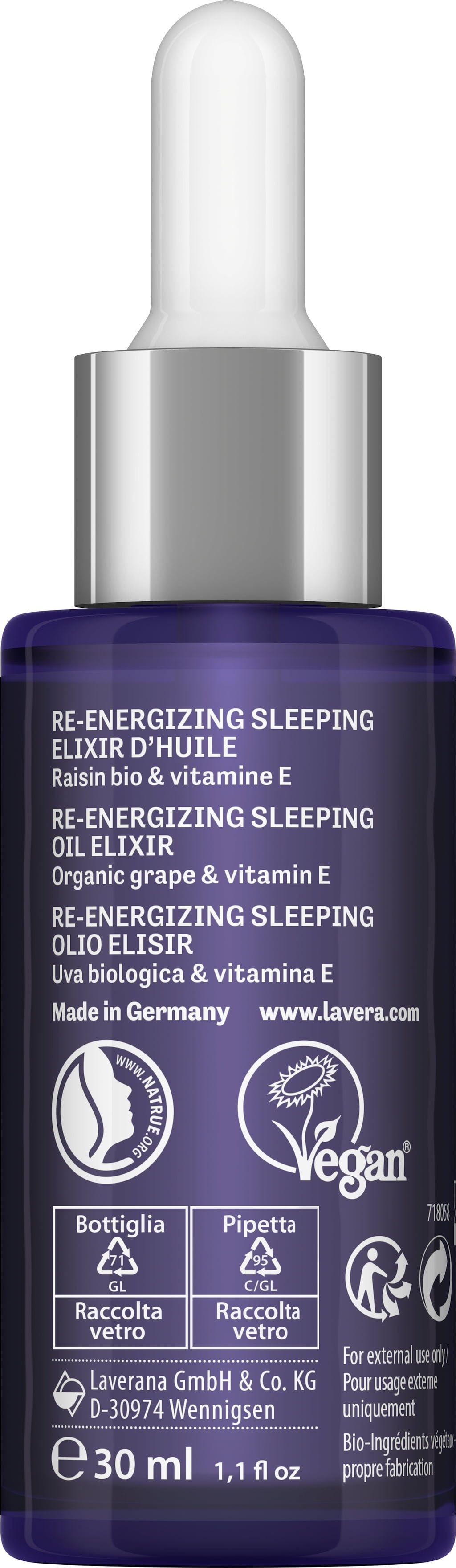 lavera  Re-Energizing Sleeping Öl-Elixier, 30 ml