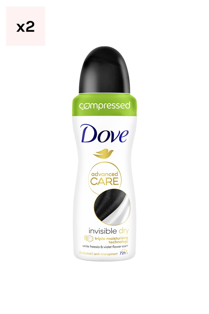 Déodorants spray compressé - Invisible -  2 x 100 ml