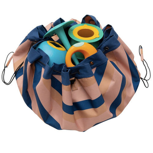 Play&go waterdicht speelkleed en opbergzak outdoor - mokka strepen