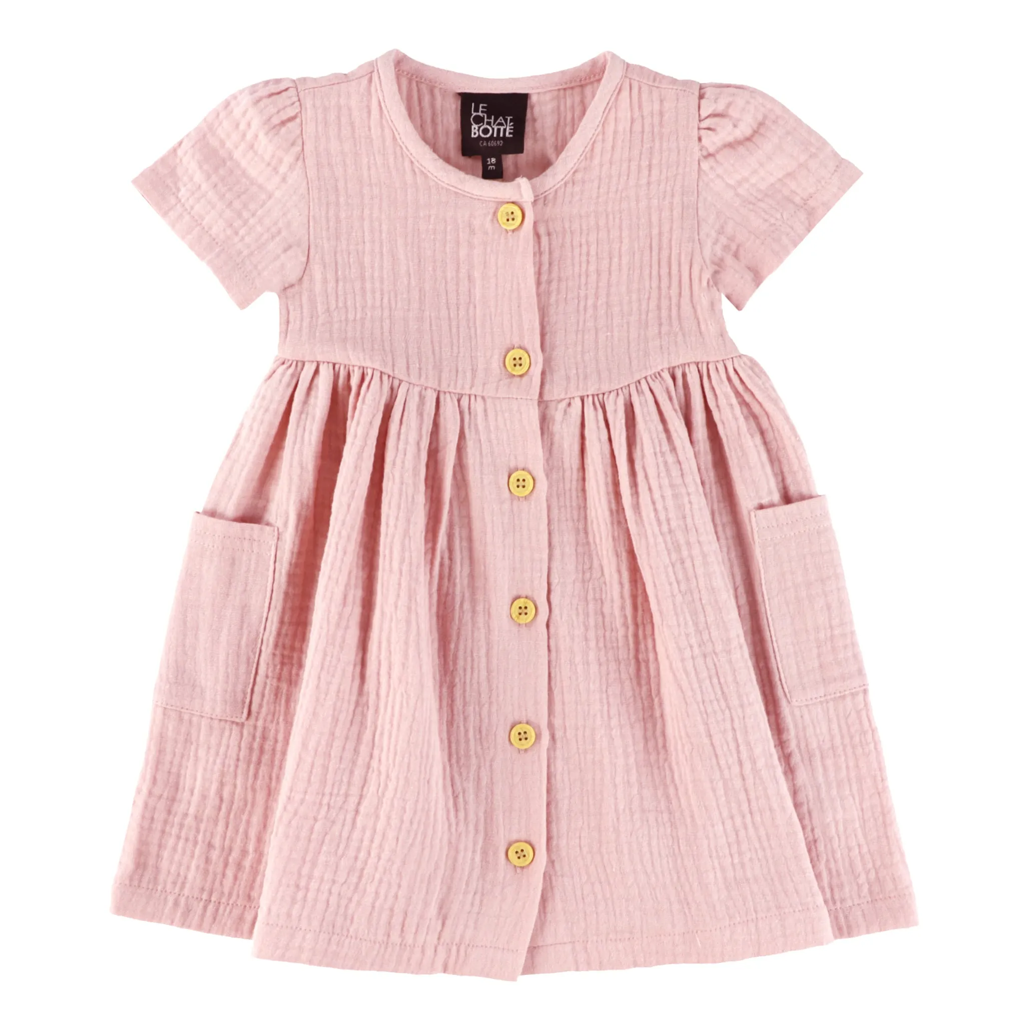 Chat Botté Robe Mousseline Rose 3-24mois