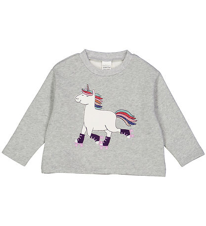 Freds WoRød Sweatshirt - Hello Unicorn - Pale Greymarl