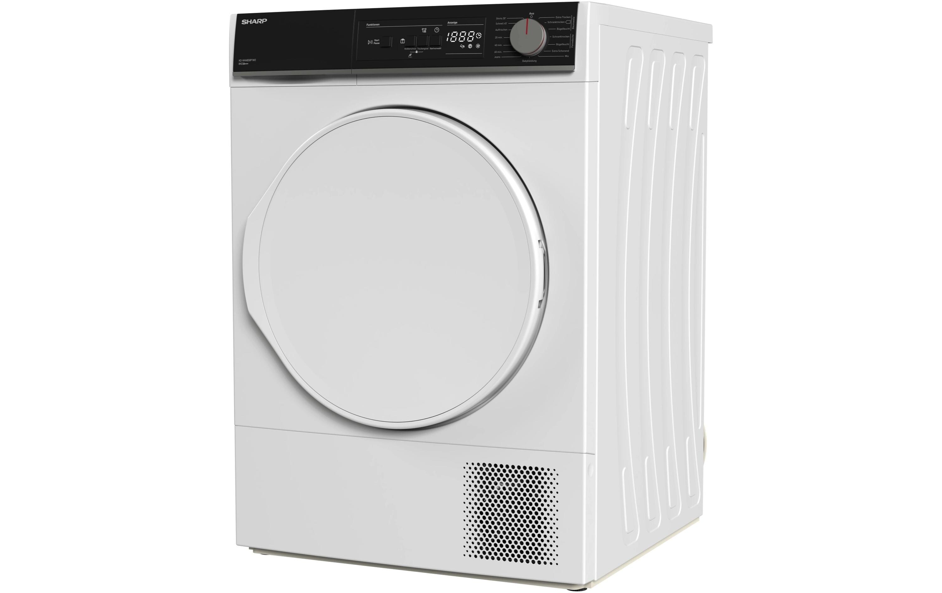 Wäschetrockner KD-NHA8S8P1W3-CH Rechts<br>Wärmepumpentrockner