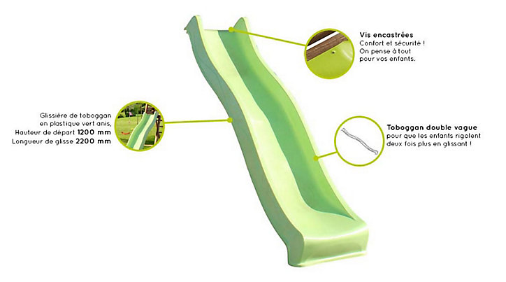 Glissière de toboggan double vague Soulet Yulvo
