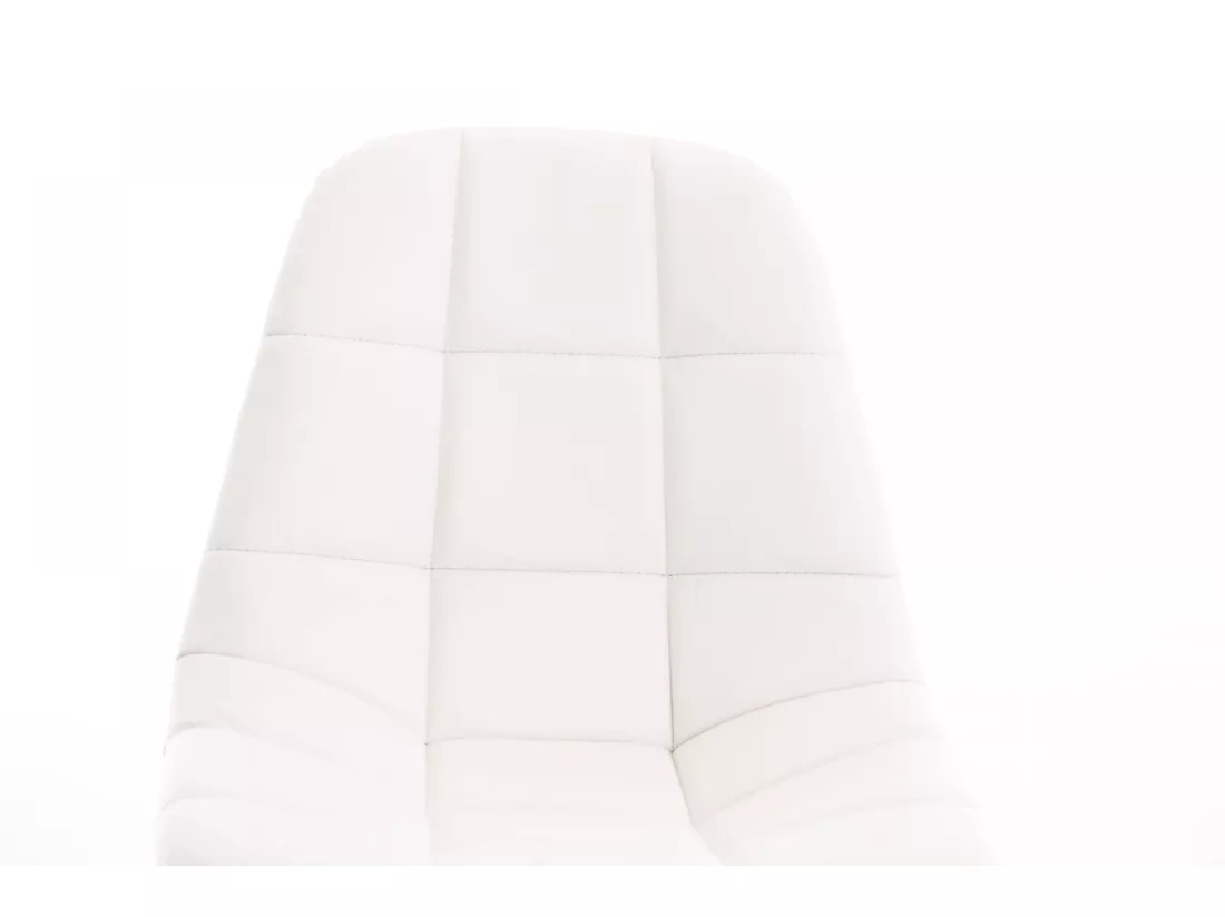Chaise de bureau - Similicuir & Métal chromé - Blanc - Emil