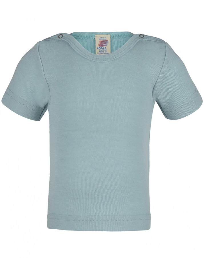 T-Shirt WOLLE BASIC mit Seide in gletscherblau