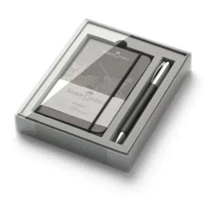 Faber-Castell Ambition Edelharz Kugelschreiber Set A6 Notizbuch schwarz