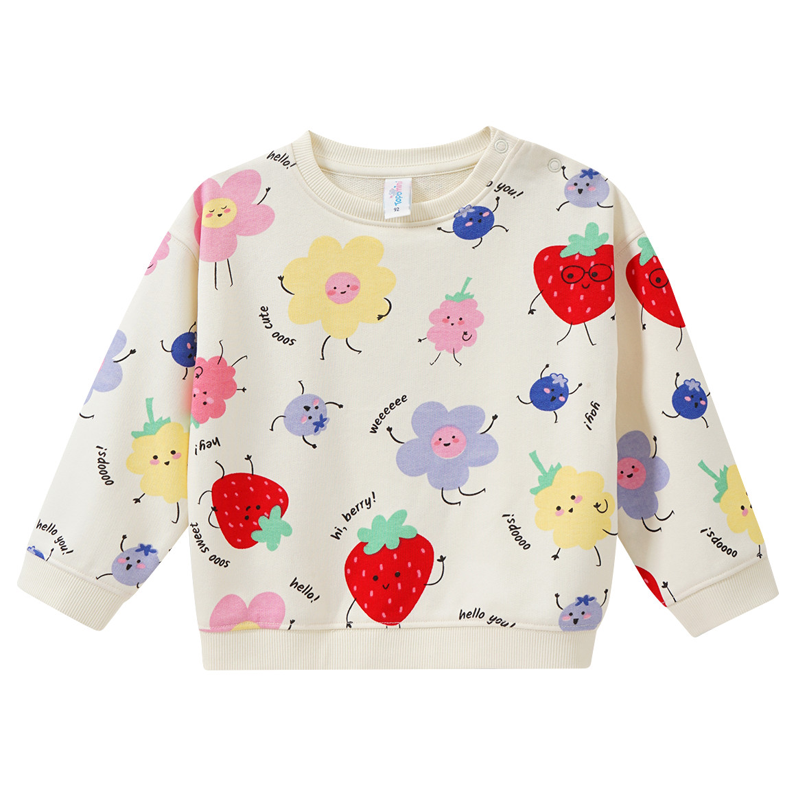 Topomini Baby Sweatshirt mit Obst-Allover creme