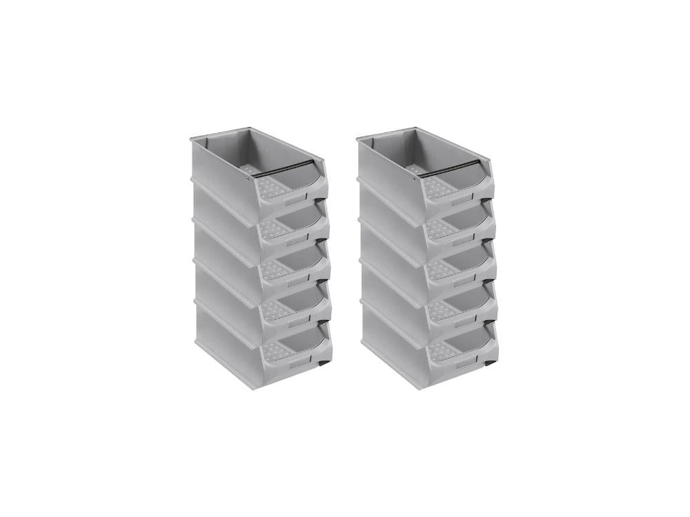 PROREGAL Grijze Opbergbox 5.1 Met Handvat HxBxD 20 x 30 x 50 cm 21,8 Liter Opbergcontainer Opbergbox