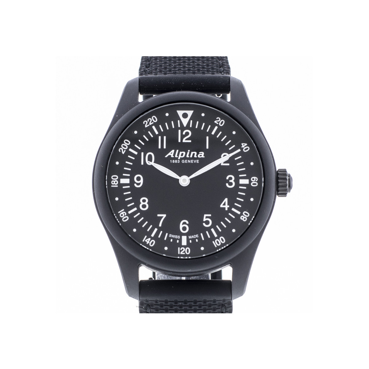 Montre d'occasion Alpina Startimer X homme fibre de verre bracelet caoutchouc noir