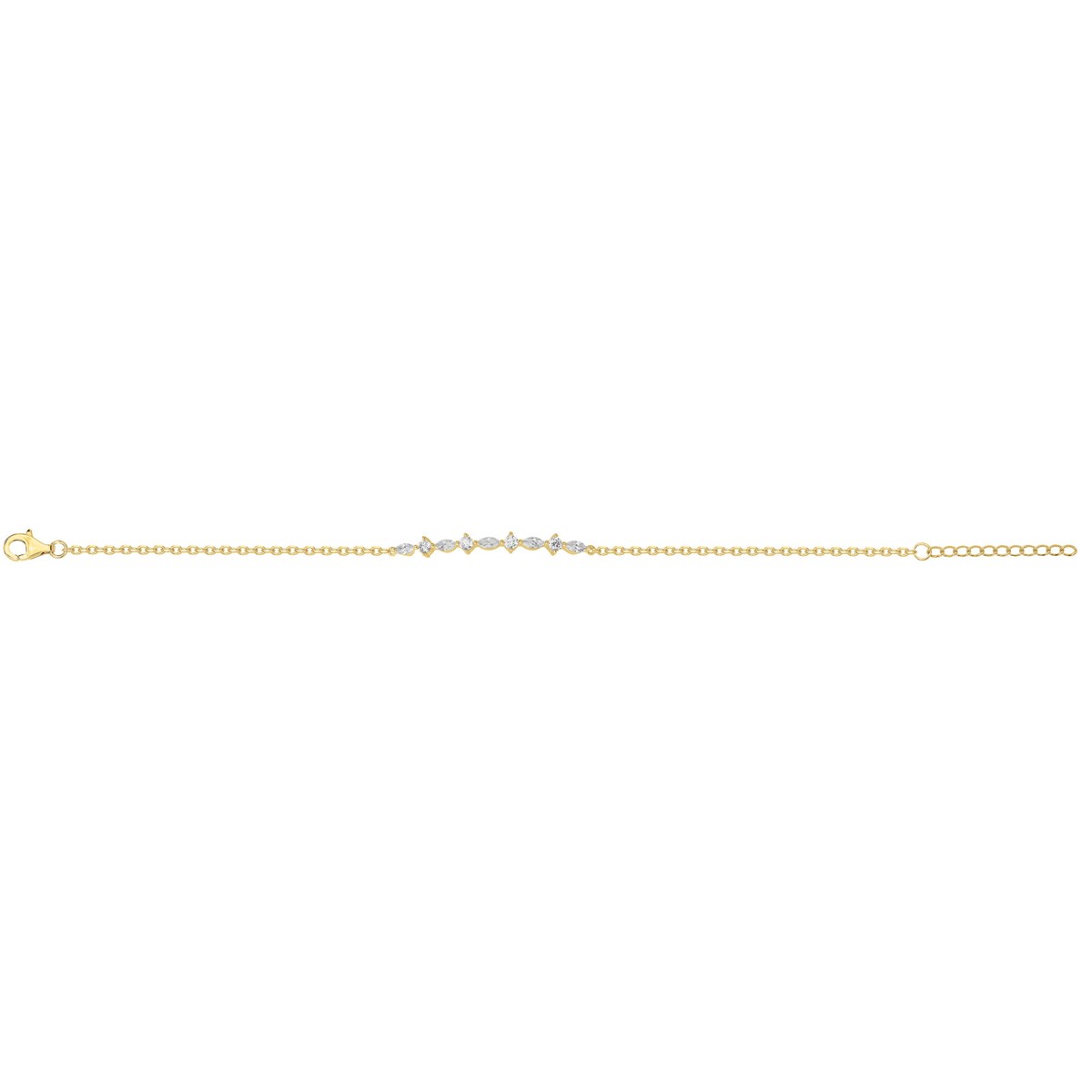 Bracelet en Plaqué Or avec oxyde de zirconium blanc