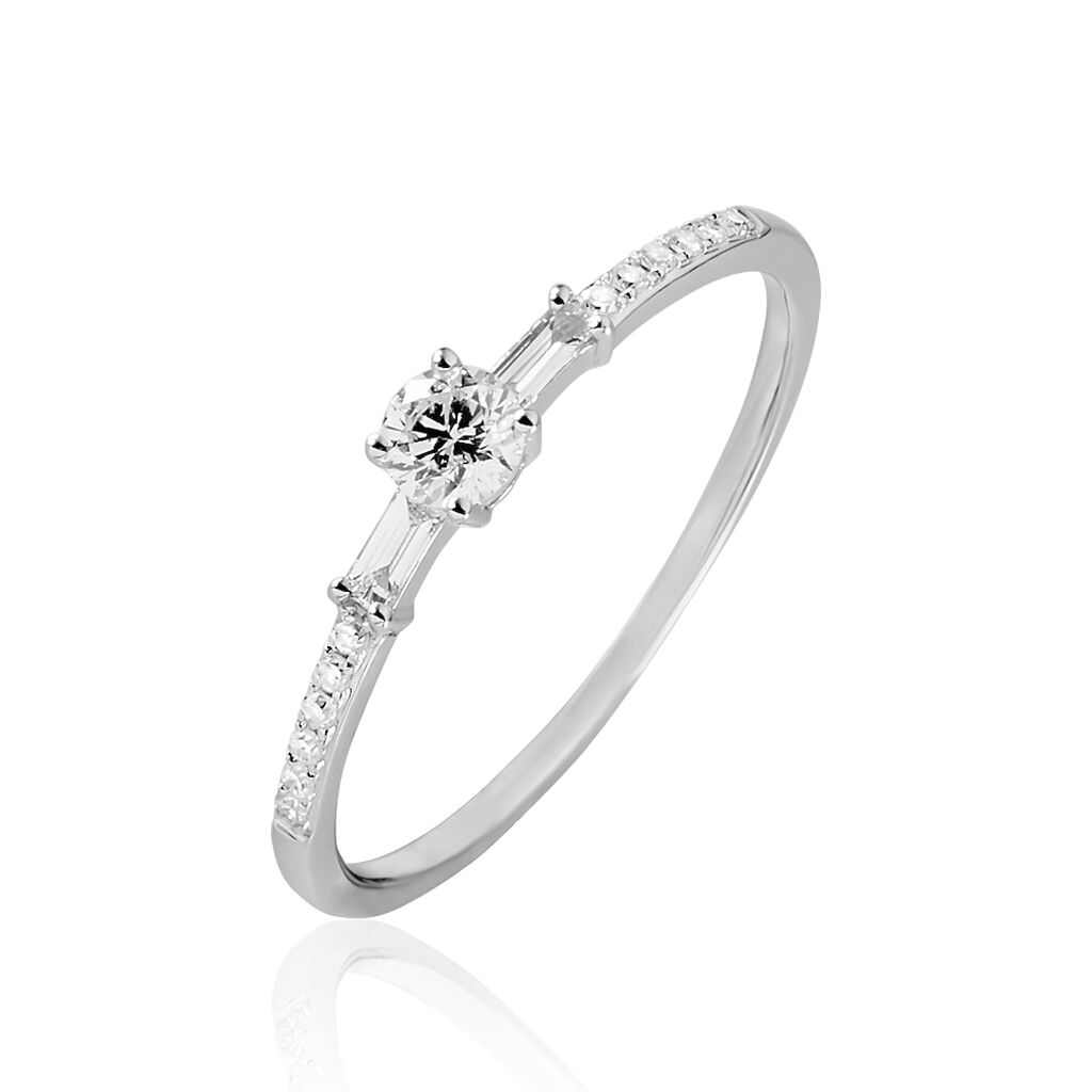 Bague Solitaire Nina Or Blanc Diamant
