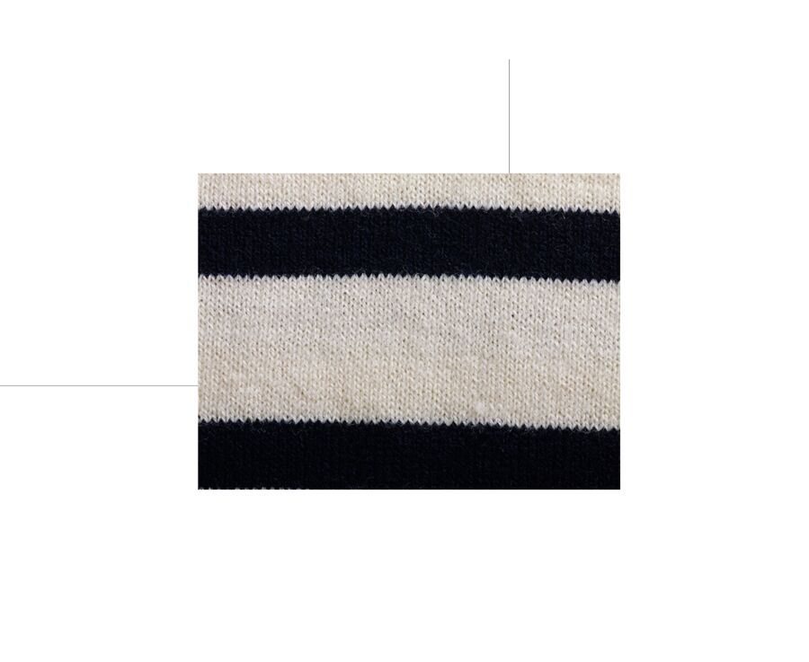 Pull col zippé marin Ecru et Marine - VLADIAC