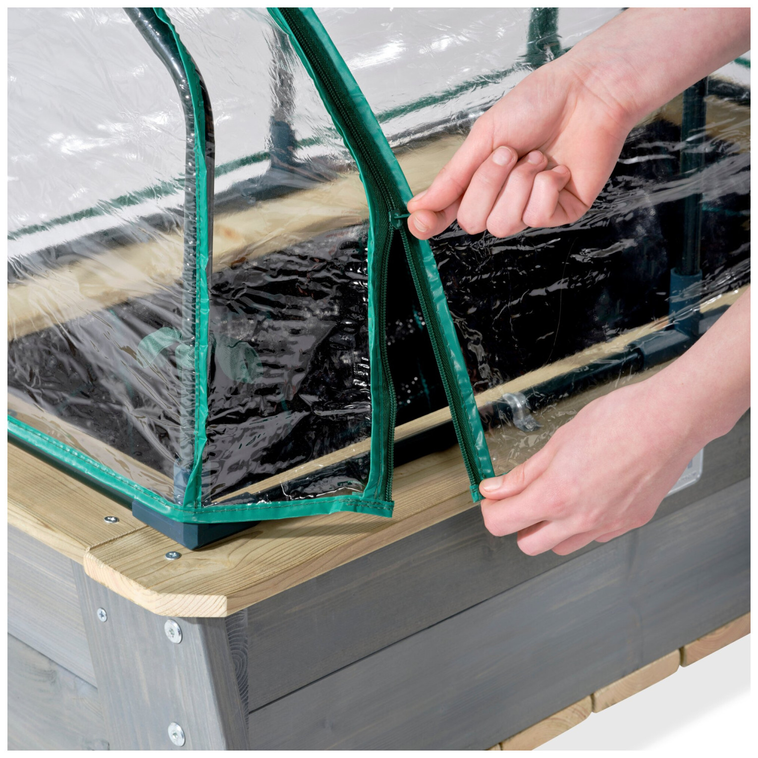 EXIT Aksent kweektafel L met kweekkas en tuingereedschap