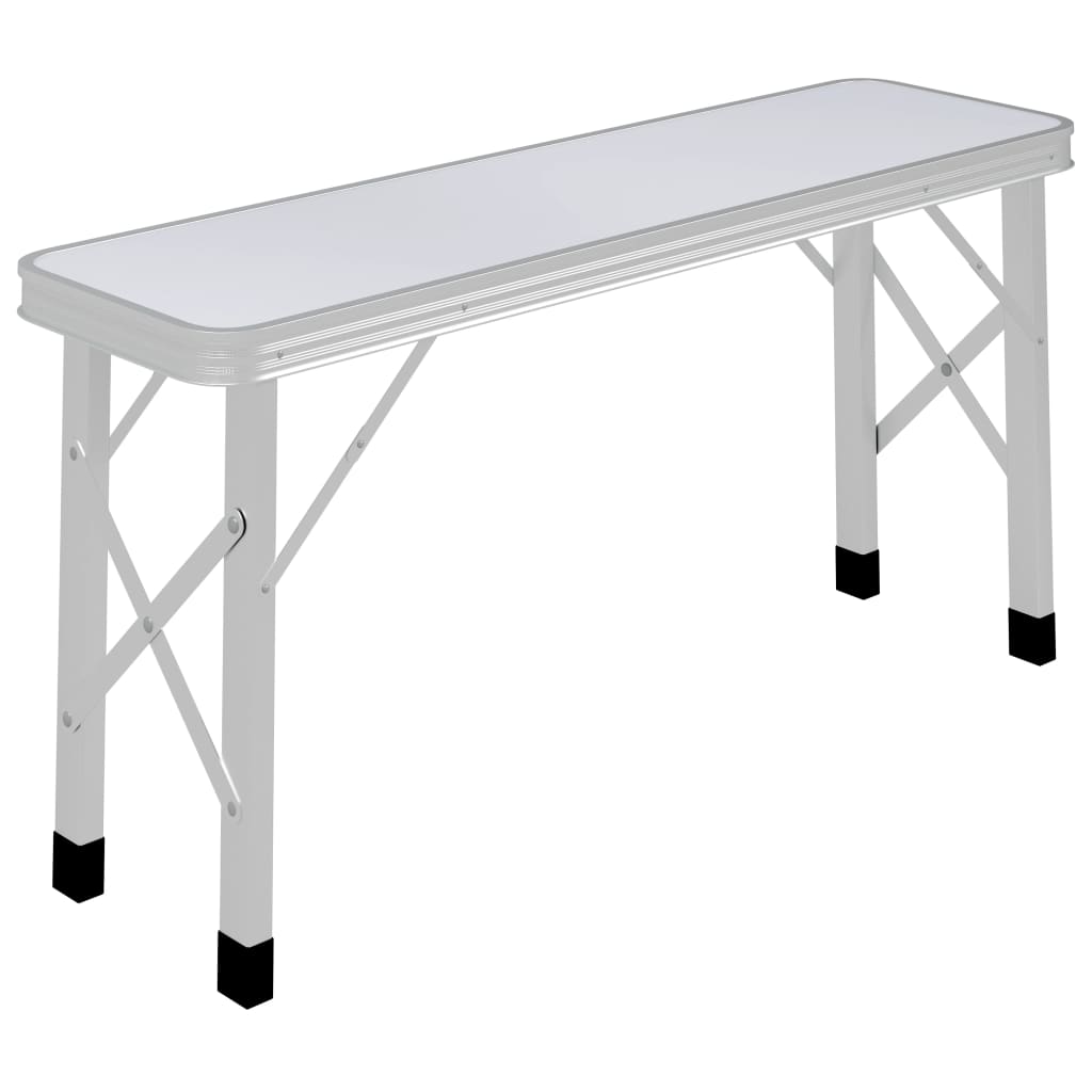 Mesa de camping dobrável Vidaxl com 2 bancos