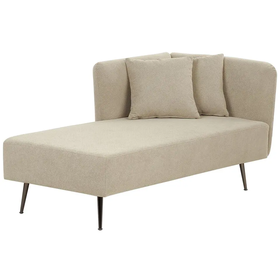 RIOM - Chaise longue - Beige - Rechtszijdig - Stof