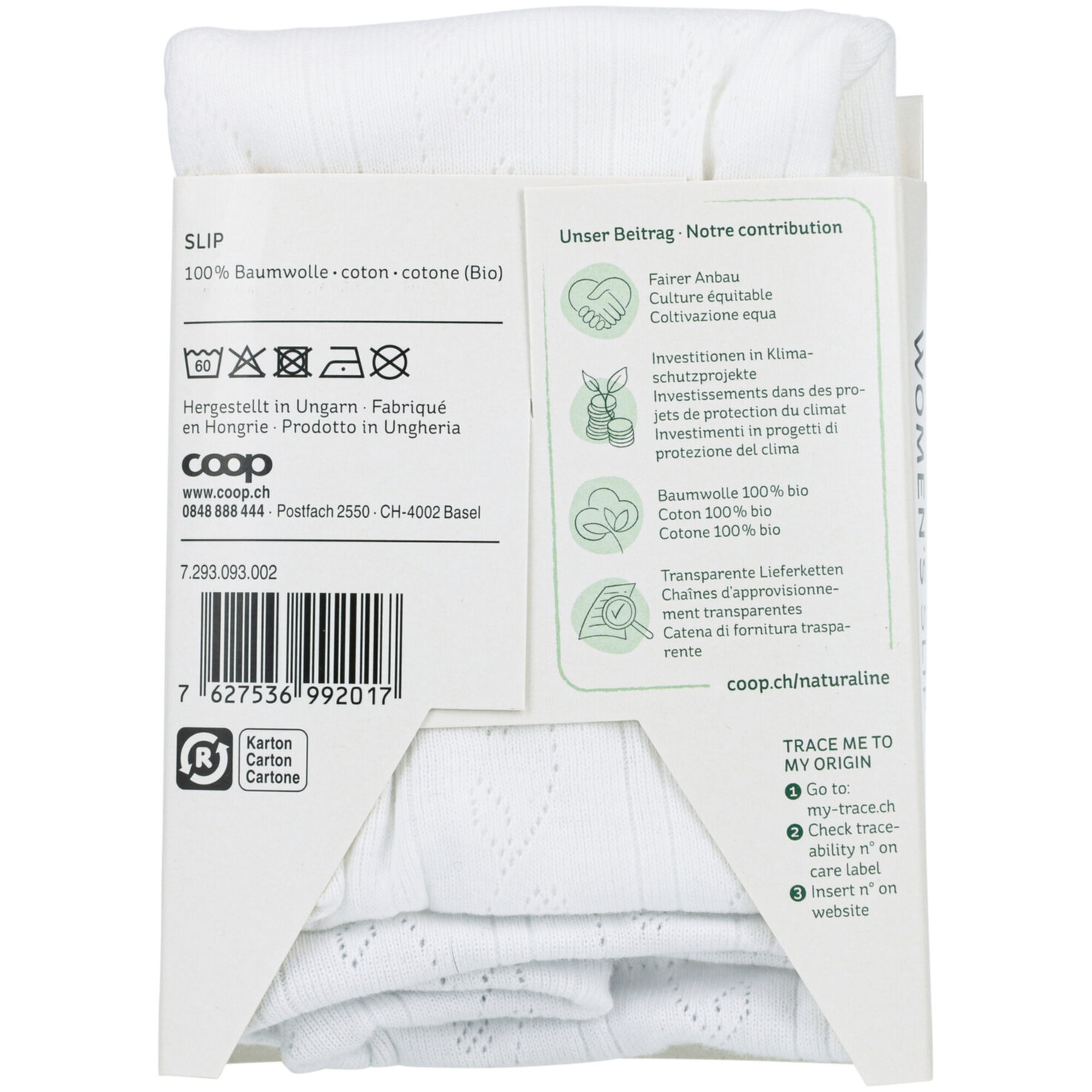 Naturaline Textil Damen Slip weiss M