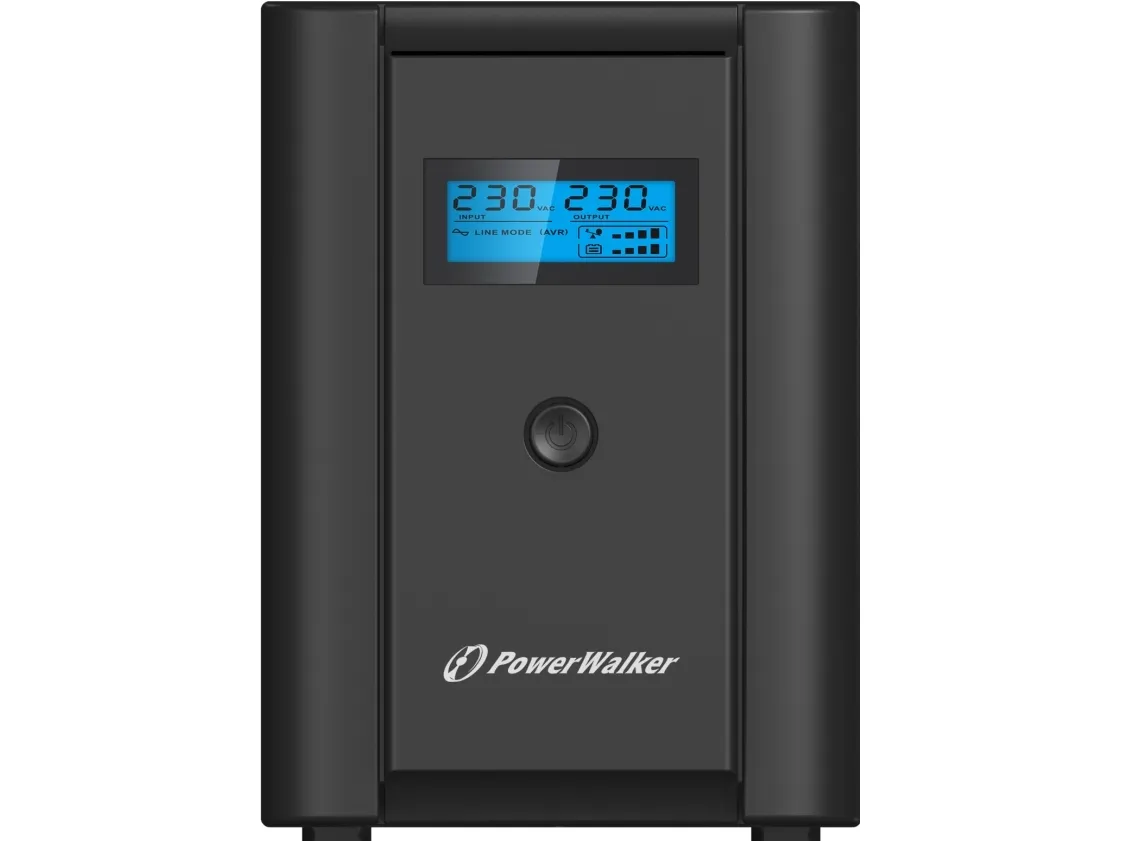PowerWalker VI 2200 LCD/FR - UPS - AC 230 V - 1200 Watt - 2200 VA - 9 At - USB - output-stikforbindelser: 4 - sort