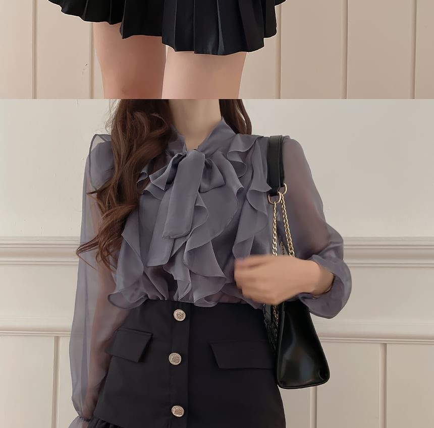 MELLO - Blouse met lange mouwen en ruches