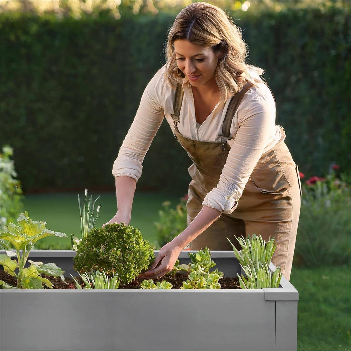 Metzler Hochbeet für den Garten oder Balkon – Stahl in Grau | Witterungsbeständiges Metall-Gartenbeet, Pflanzenbeet, Blumenhochbeet | 100 x 50 x 77 cm