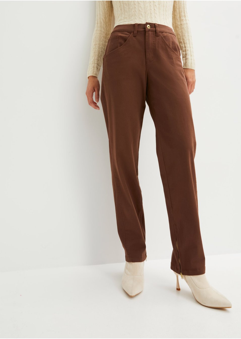 Pantalon twill avec zip à la base