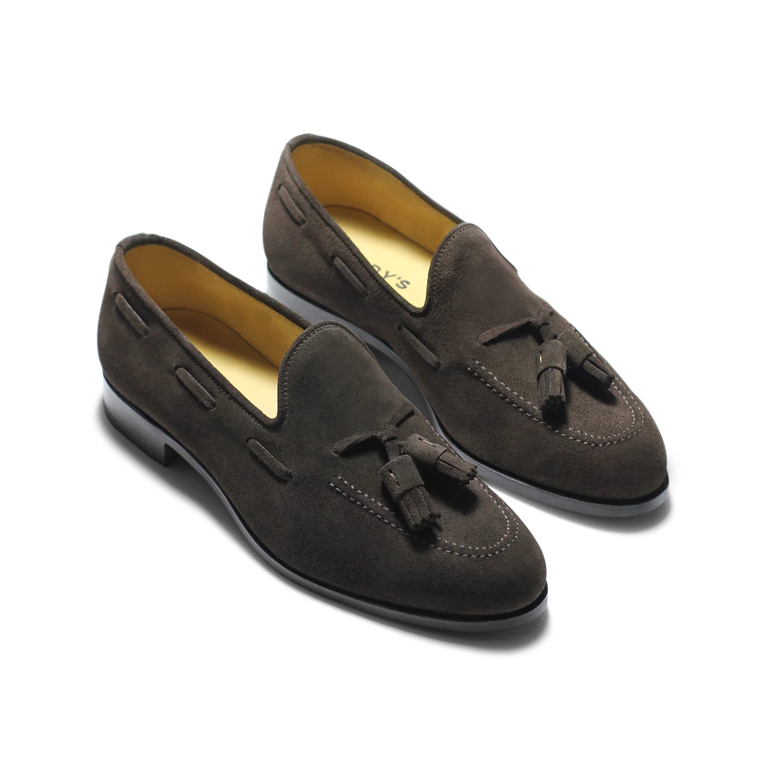 Micky-Mocassin à glands en velours marron