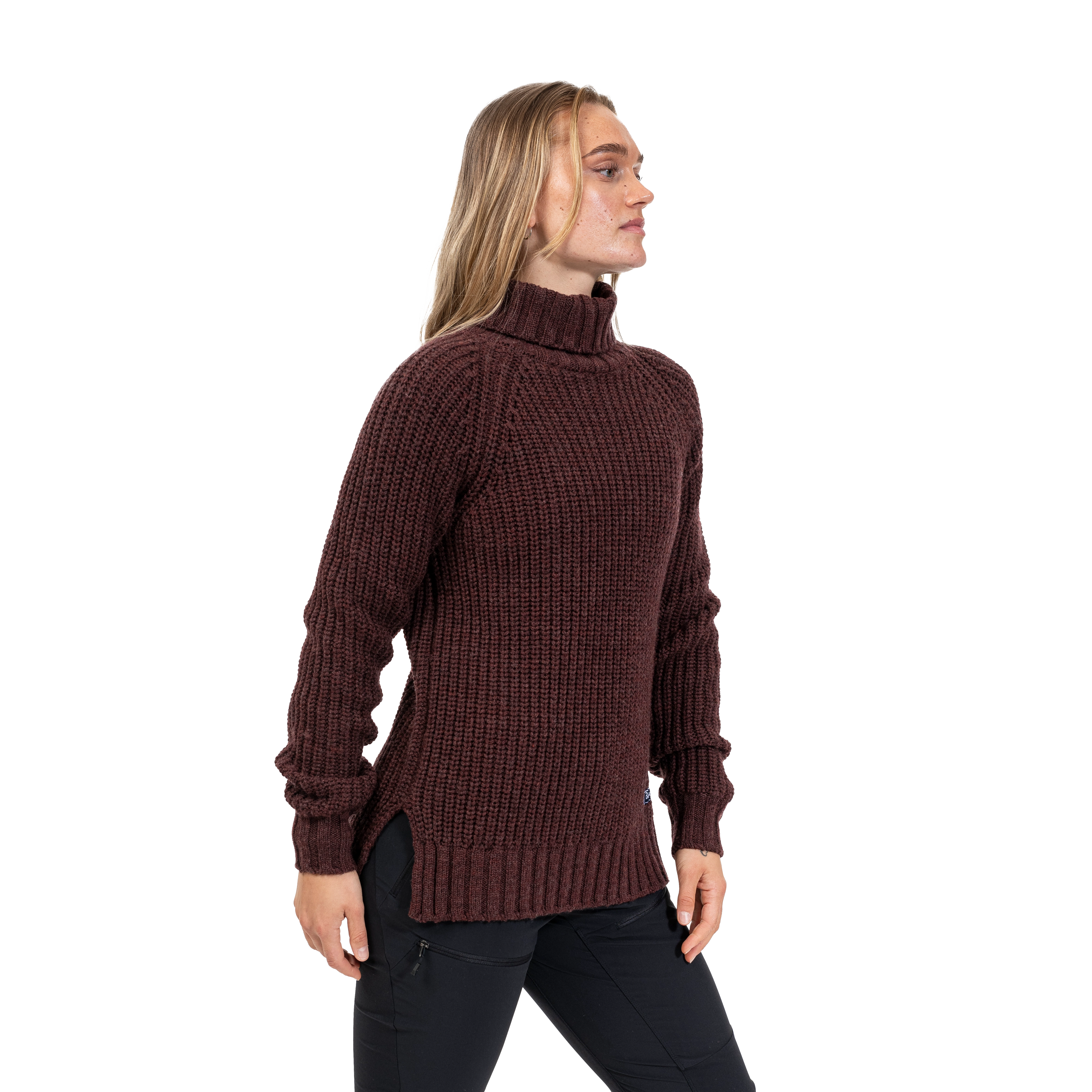 Nordmarka Merino High Neck Jumper Women Amarone Red