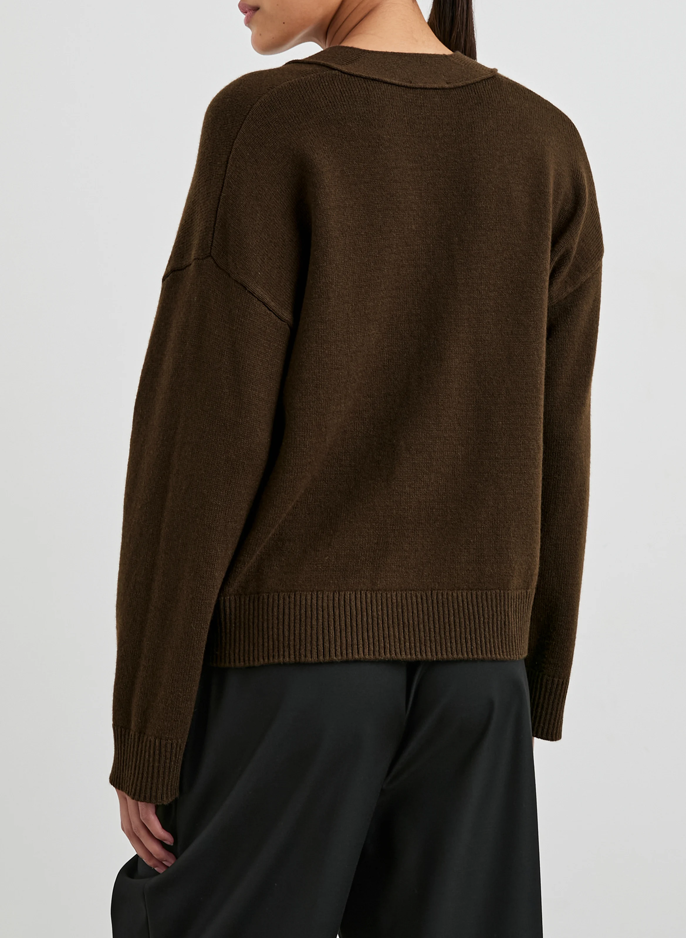 LINDI - Gilet col V en coton| Vert