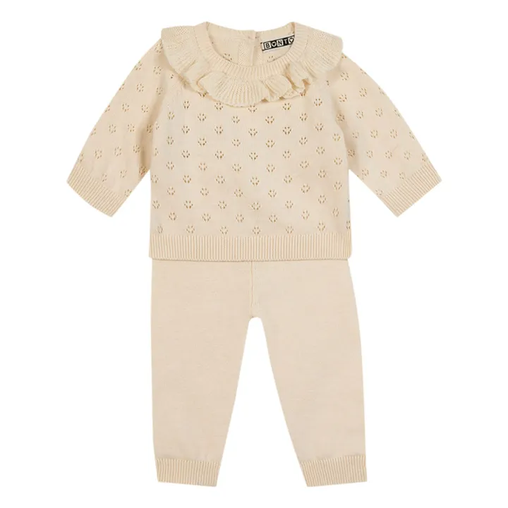 Bonton Cardigan Ajouré Cola | Ecru