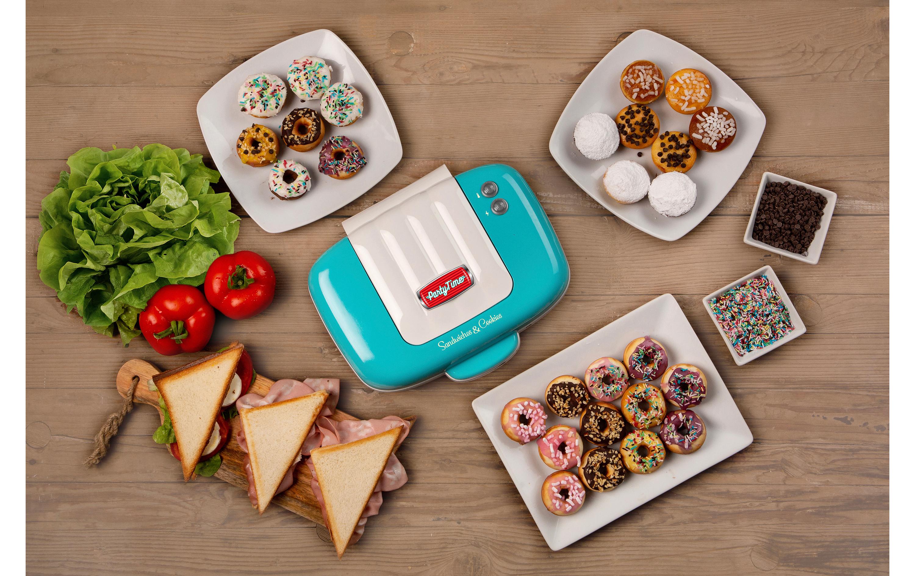 Multifunktionsgrill Party Time ARI-1972-BL 700 W, BlauSandwich- und Keksmaschine