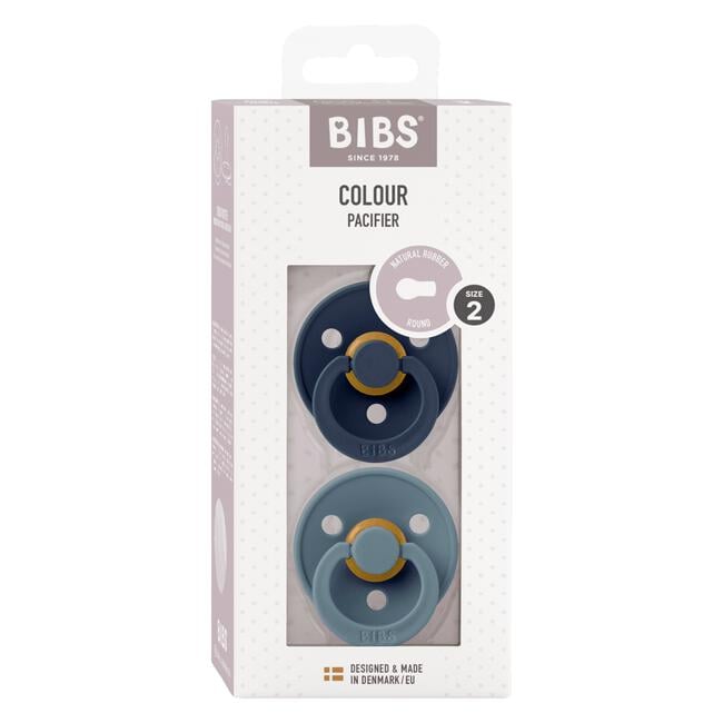 BIBS Fopspeen Two Pack Natuurlijk Rubber Deep Space /Petrol Maat 2