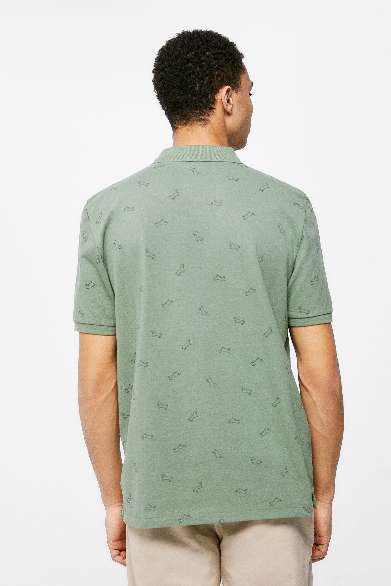 Camisa polo piqué com estampa total - verde
