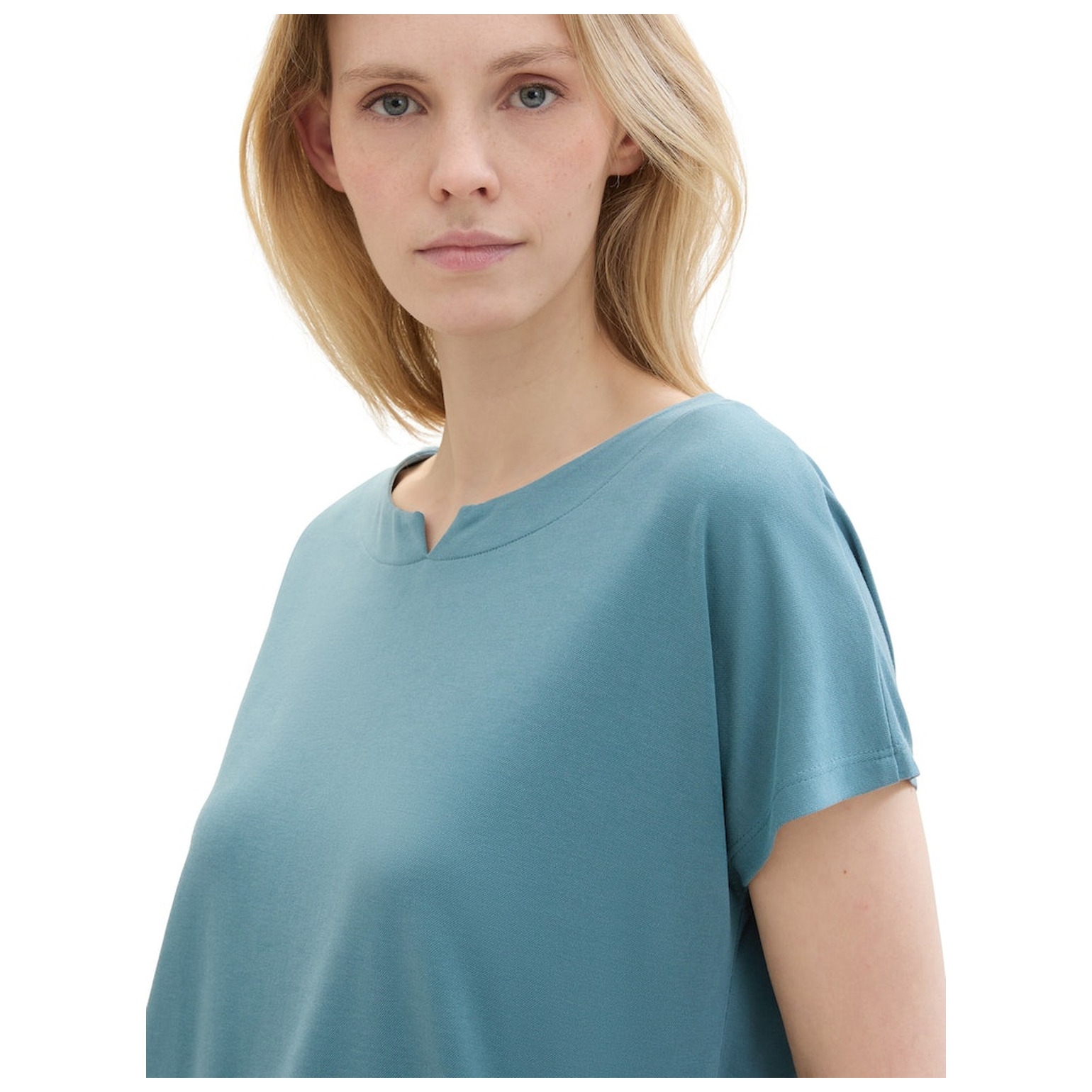 Tom Tailor T-shirt fabric mix crew neck