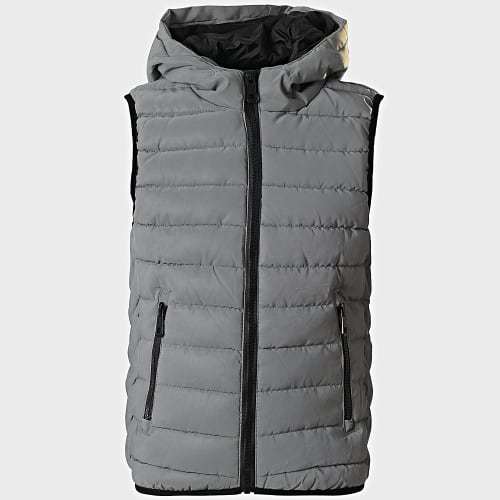 Doudoune Sans Manches Capuche Enfant 273KD Gris Réfléchissant