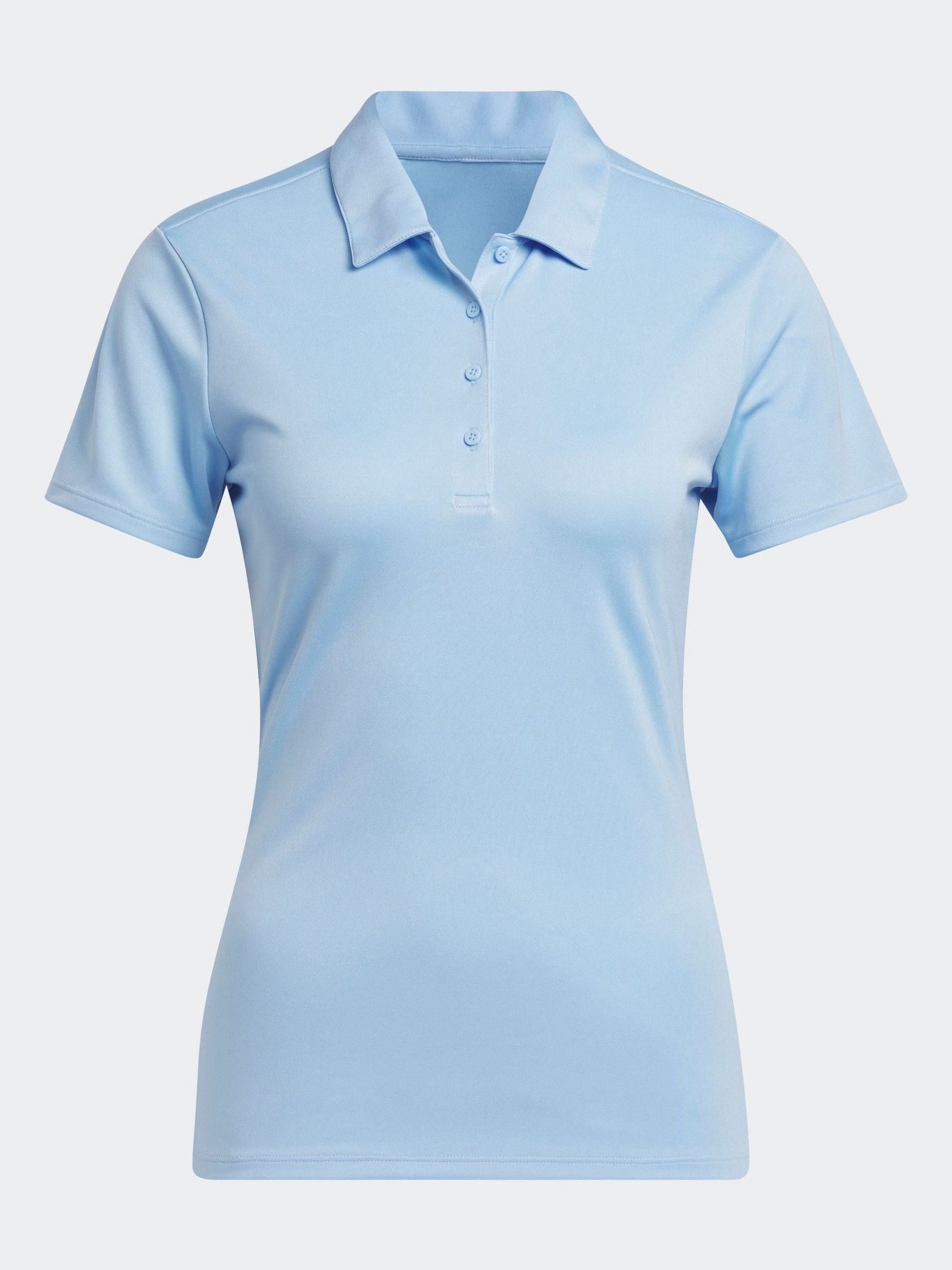 Lichtblauw - Adidas golf effen poloshirt met korte mouwen