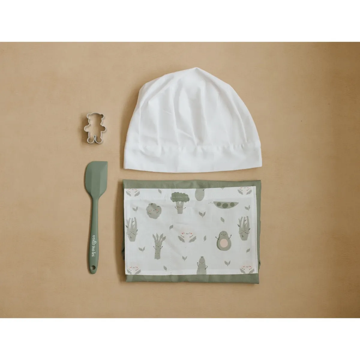 Veille sur Toi Ensemble Petit Chef Tablier et Chapeau - Sauge