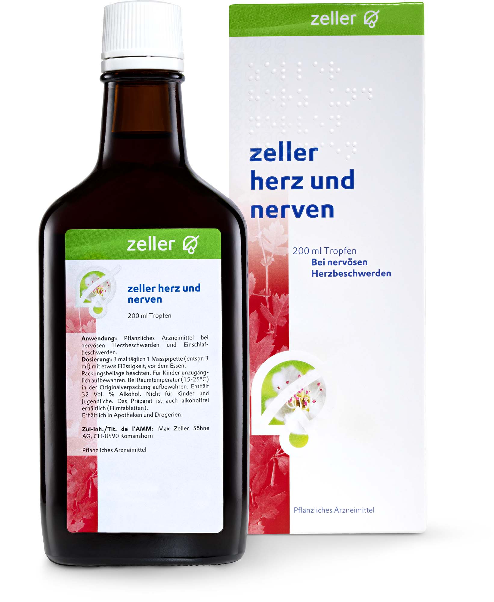 ZELLER Herz und Nerven<br>200 ml, Flasche, Tropfen zum Einnehmen, Flüssigkeit