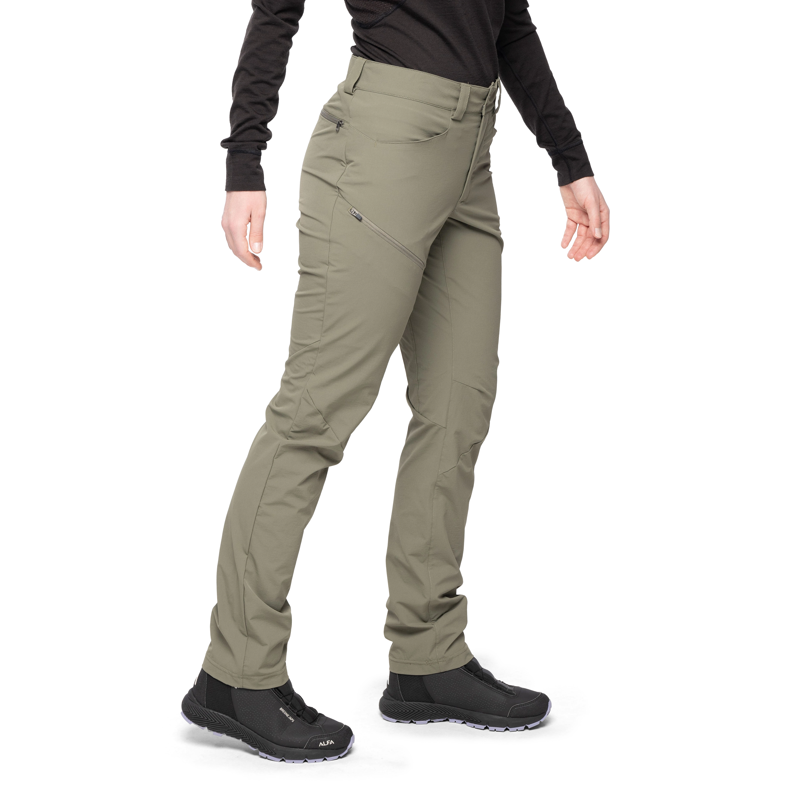 Vandre Light Softshell Pants Women Green Mud
