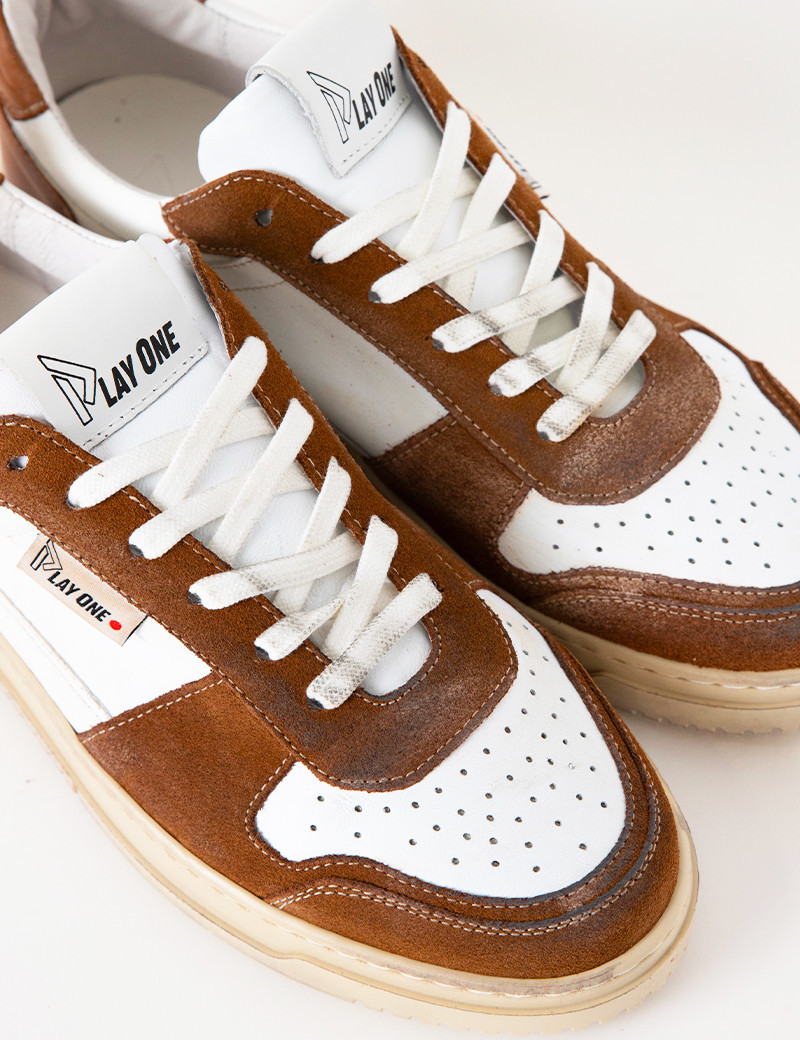 PLAY ONE BASKETS BASSES DUBAÏ BLANC CAMEL