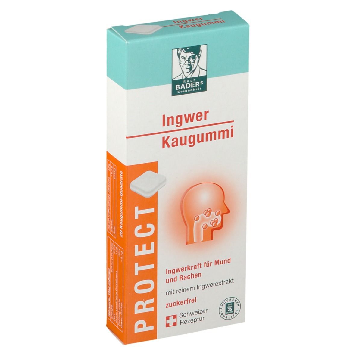 BADERs Protect Ingwer Kaugummi