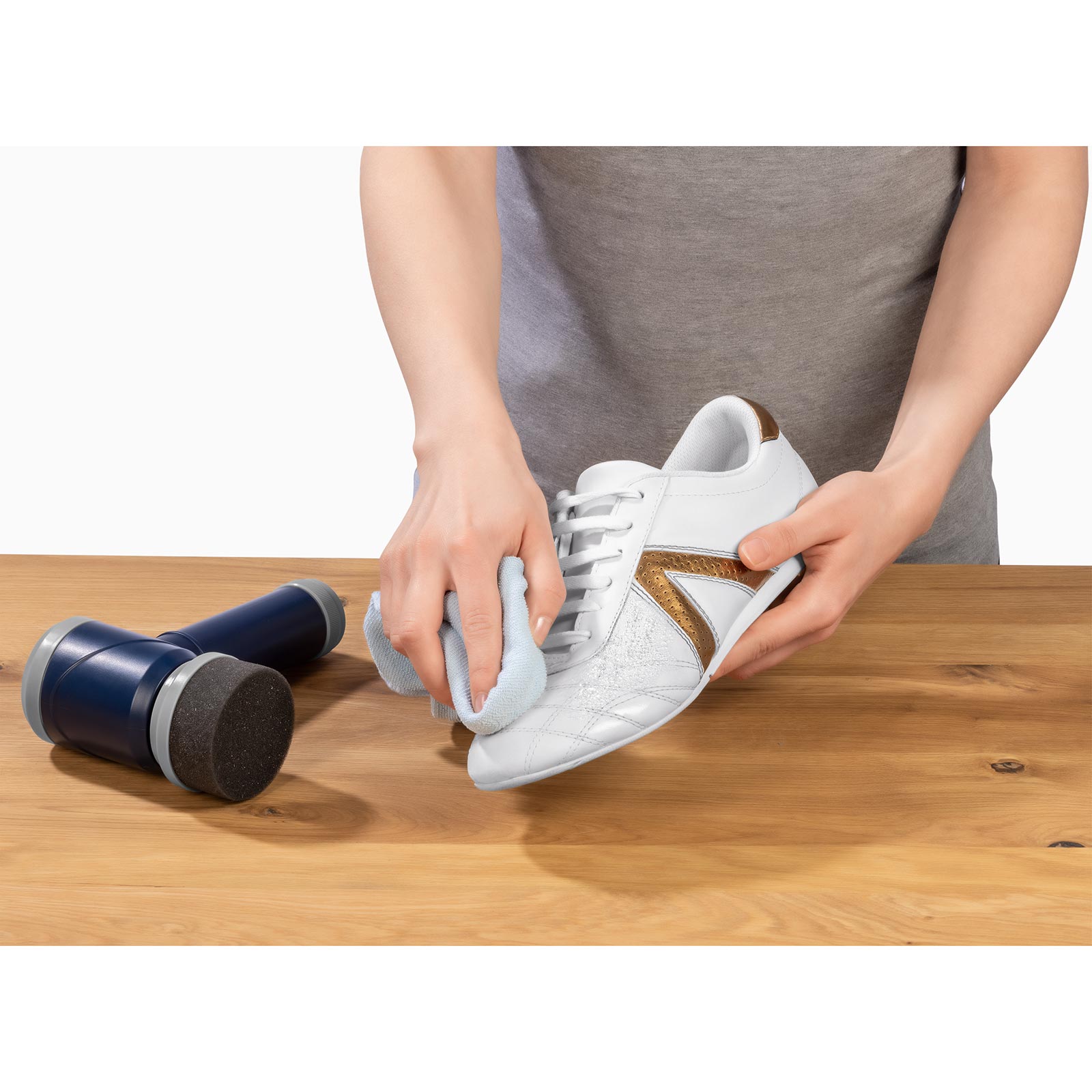MAXXMEE elektrische Schuhbürste - Sneaker Cleaner - blau - 3 Aufsätze