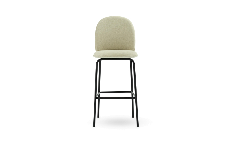 Normann Copenhagen Ace barkruk 75 zwart gepoedercoat onderstel Synergy