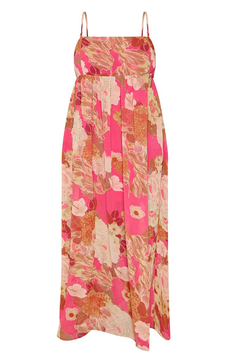 Rose Fuchsia Robe Maxi Fluide À Bandeau Grande Taille